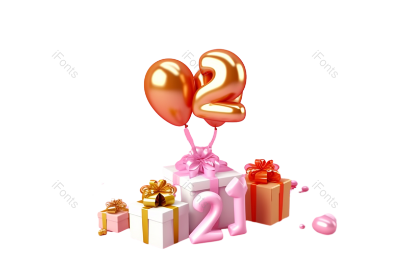 装饰图片,节日元素,闪亮PNG,金色气球免抠素材